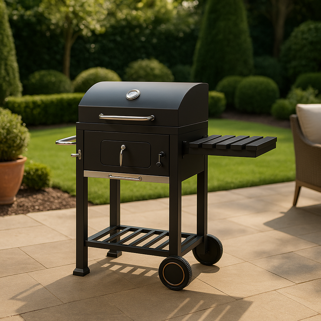 Barbecue A Carbone Etna Con Coperchio E Ruote