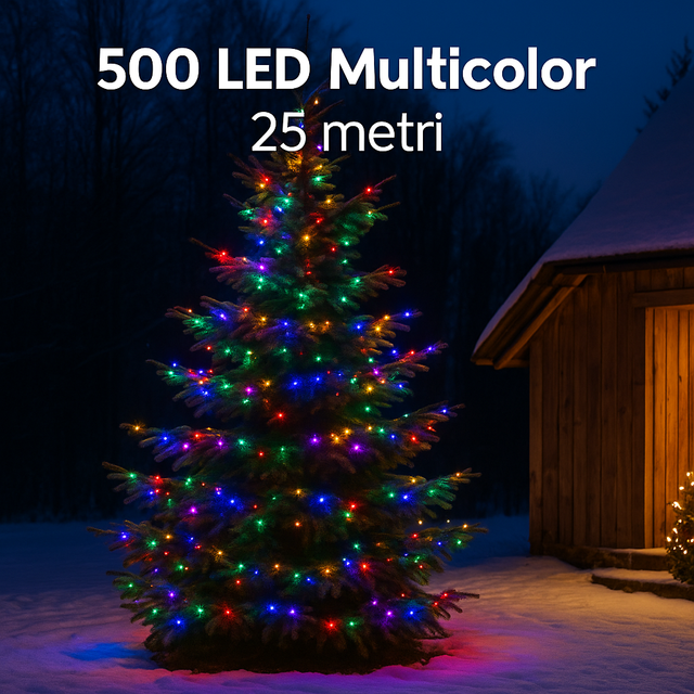 Luci Filo Trasparente 500led Esterno Multicolor