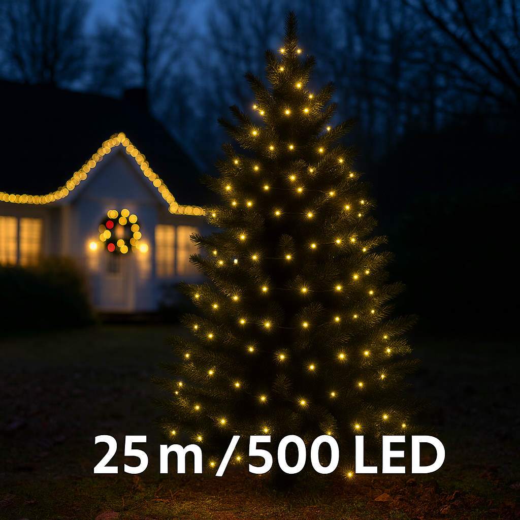 Luci Di Natale 500 Led Da Esterno Buanca Calda