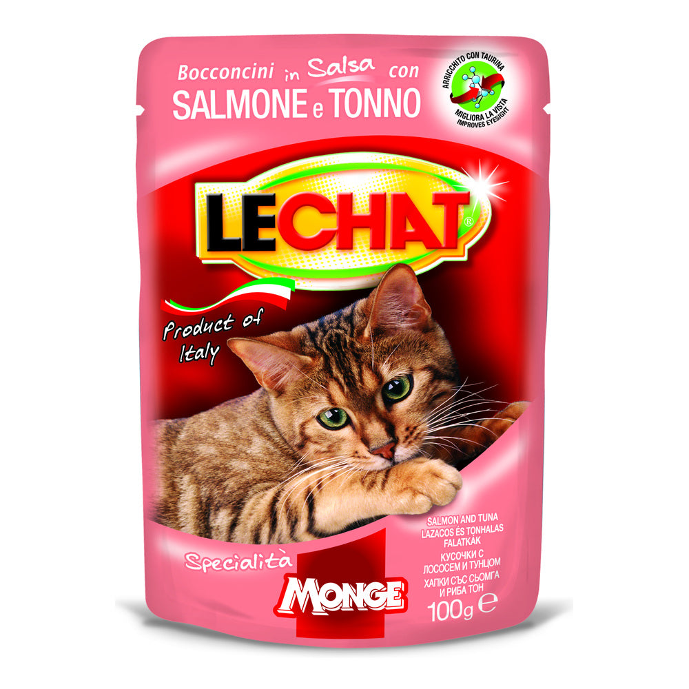 Bocconcini Lechat Salmone/Tonno 100gr Monge