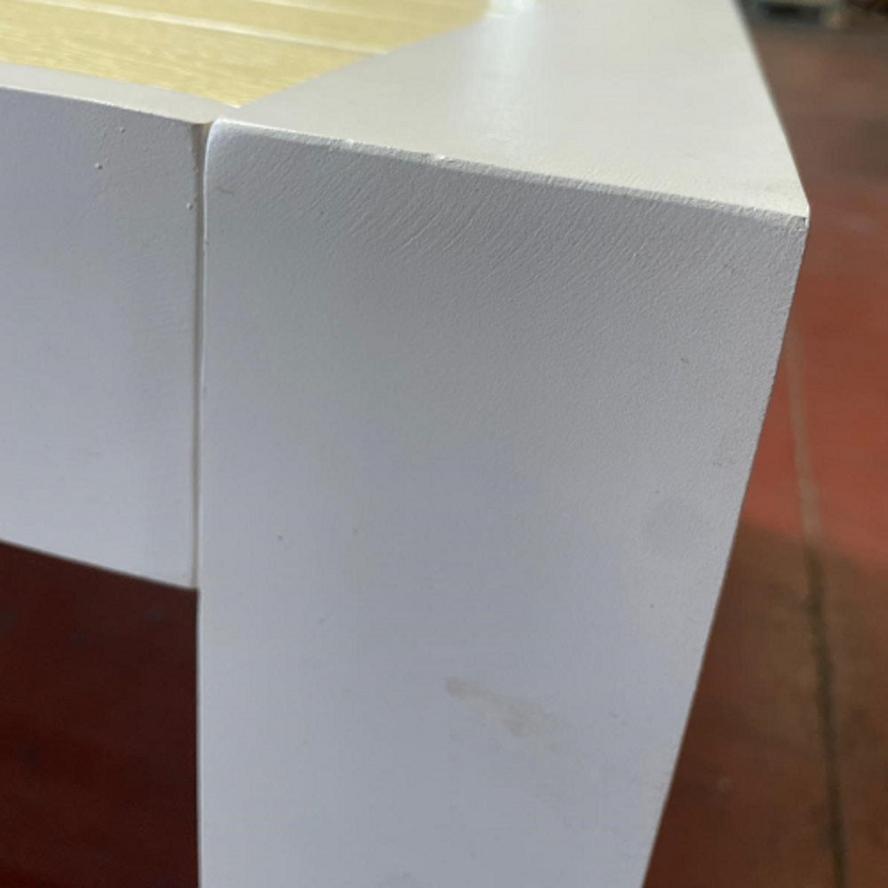Tavolino Outlet Congo 110x62x41cm Bianco/Giallo- Imperfezioni Estetiche