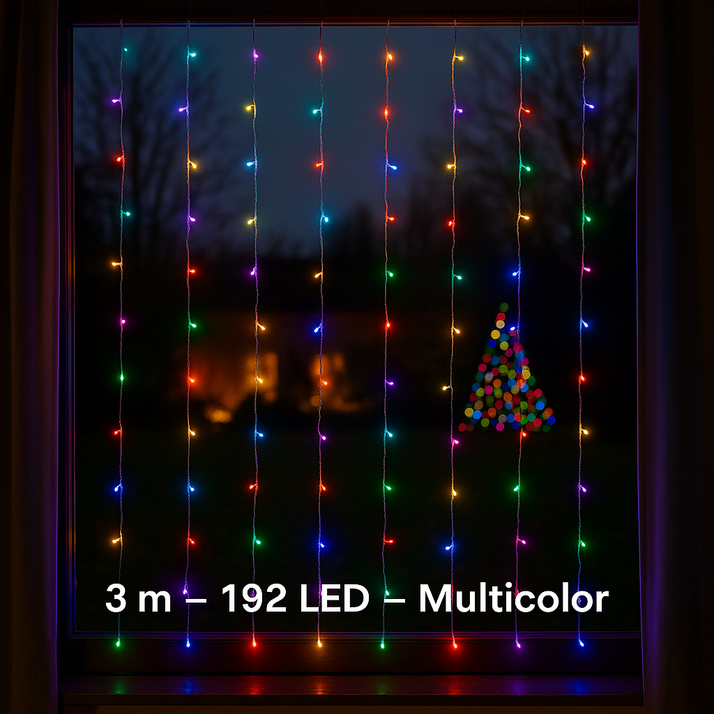 Tenda Luci Di Natale 192ledflash 3x Multicolor