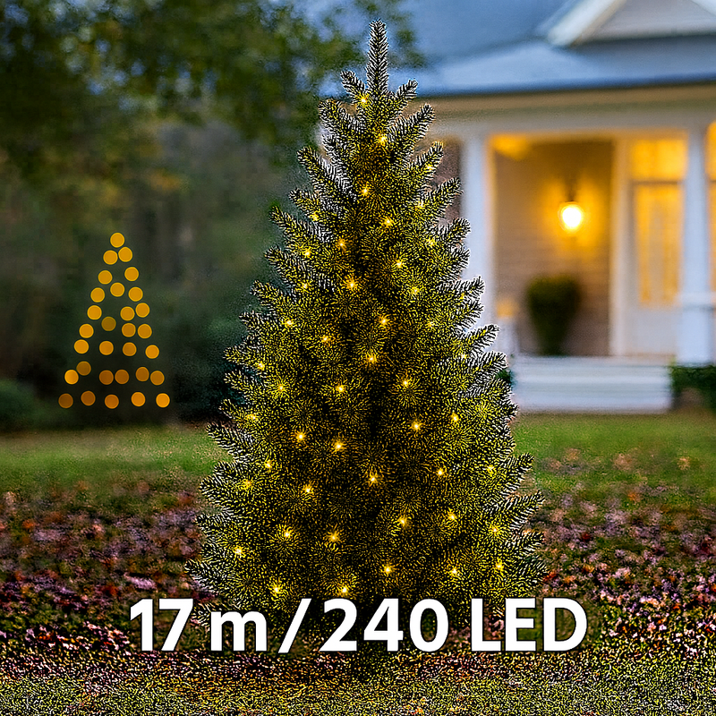 Luci Di Natale 240 Led Da Esterno.Bianca Calda