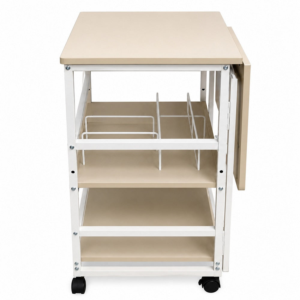 SCRIVANIA KRETA LEGNO E BIANCO 3 RIPIANI