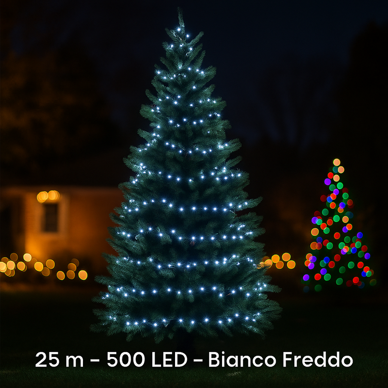 LUCI Fi o TRASPARENTE 500LED ESTERNO BIANCA Fredda