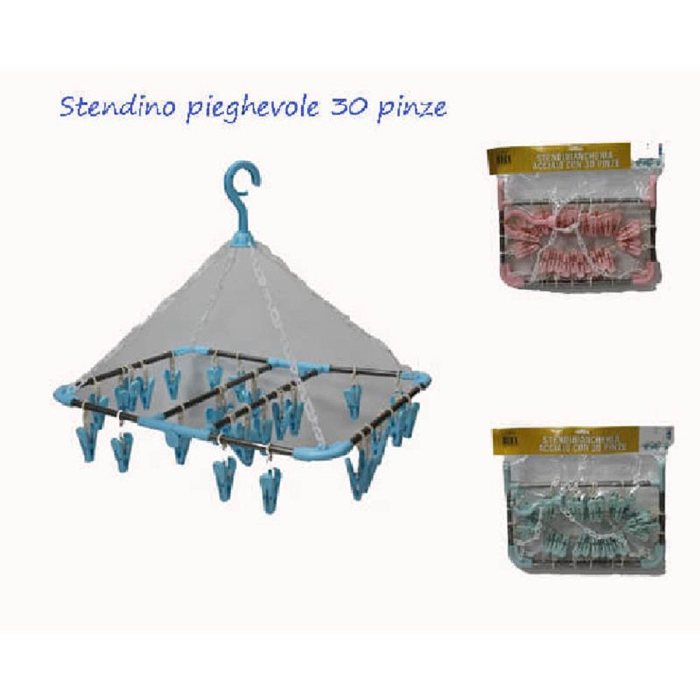 beca stendino acciaio 30 pinze 40x30x25 cm ean 8056684774616