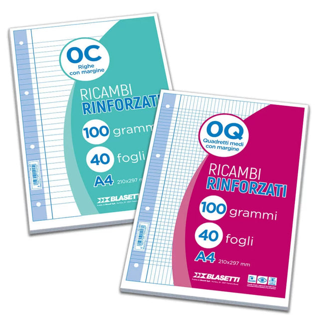 blasetti fogli di ricambio a4 confezione 40fg 100 gr 1r ean 8007057237689