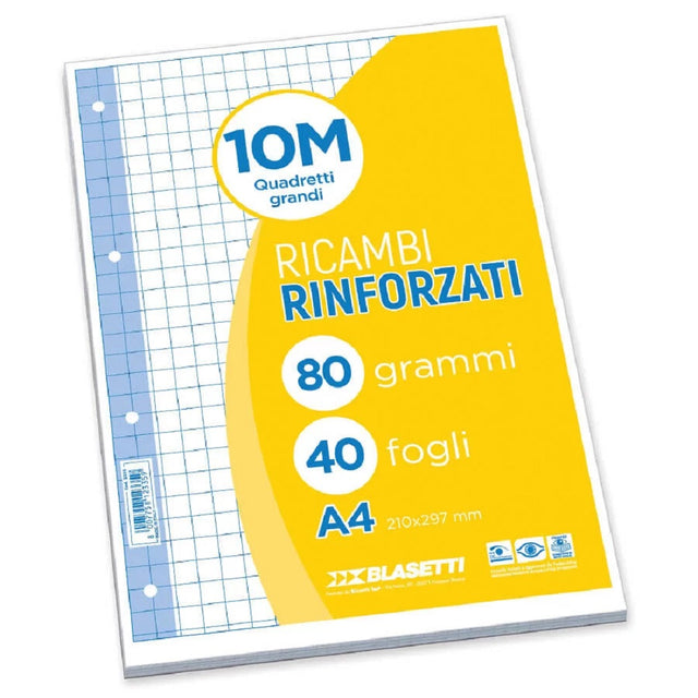 blasetti fogli di ricambio a4 confezione 40fg 80 gr 10 mm ean 8007758123359