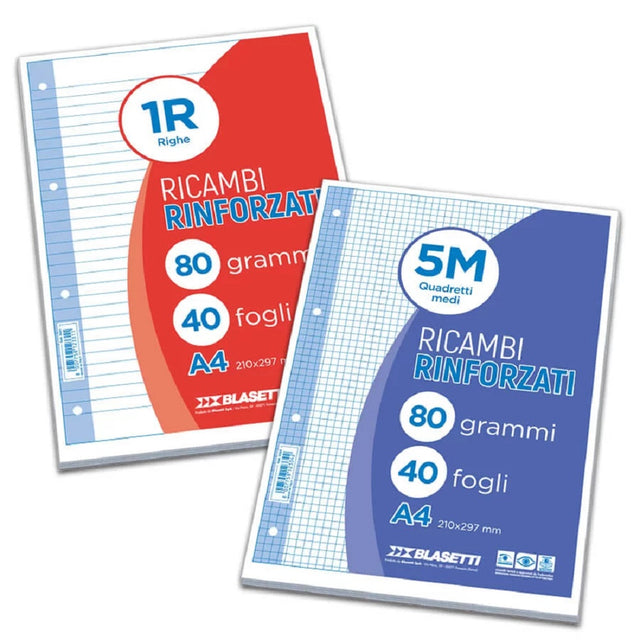 blasetti fogli di ricambio a4 confezione 40fg 80 gr bianco ean 8007758123397