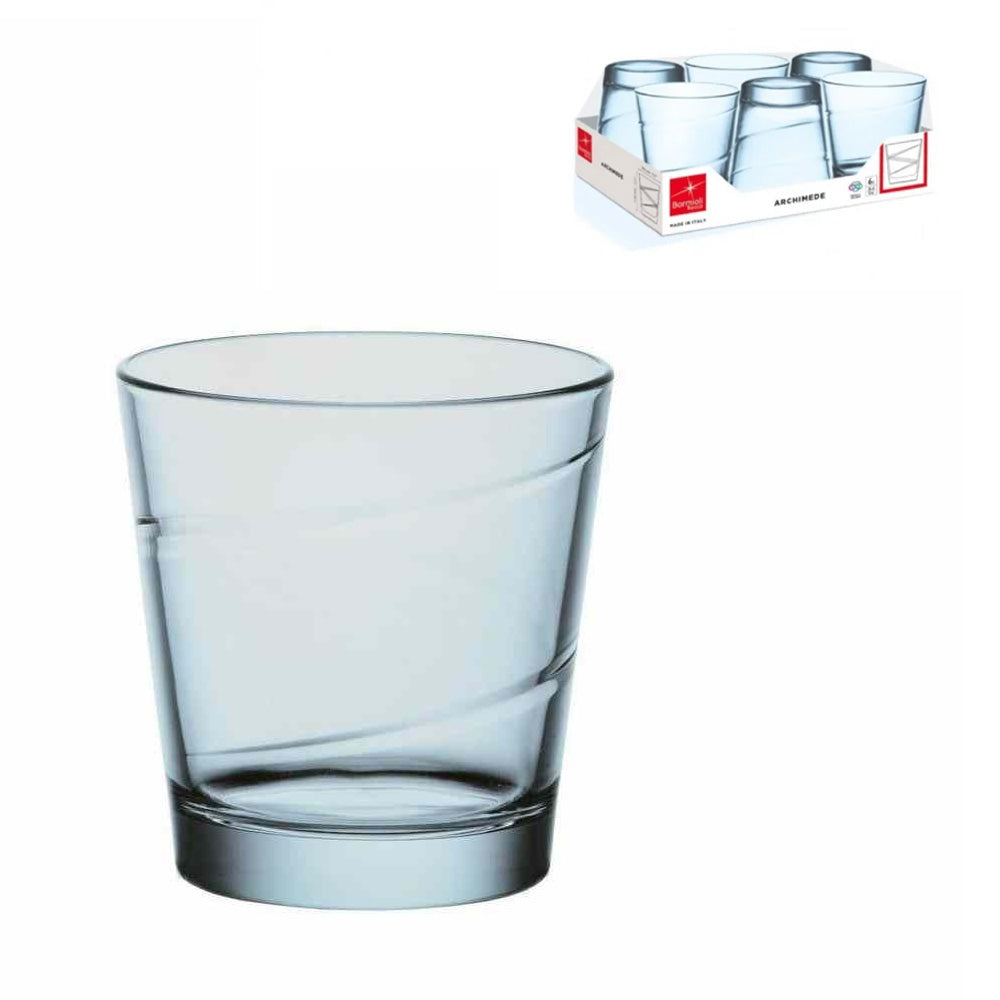 bormioli bicchieri archimede 6 pezzi 24 cl azzurri ean 8004360094350