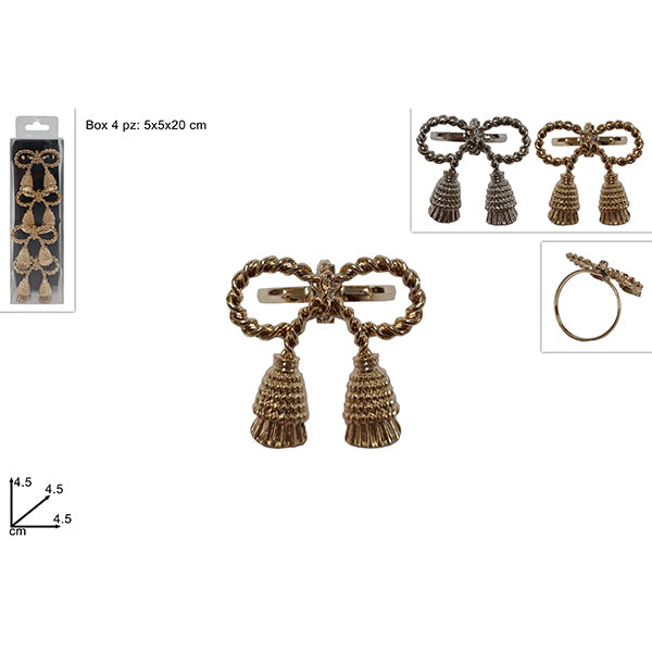 christmas anelli portatovaglioli fiocco set 4 ean 8053482209333