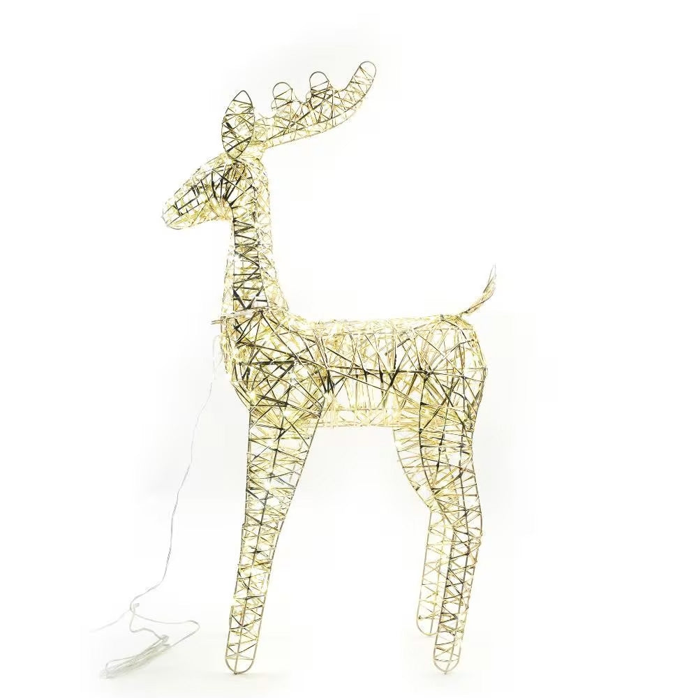 christmas collection renna oro in metallo con 200 luci 51x19x85 cm ean 8056001258409