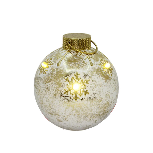 christmas collection sfera decorativa 18 cm dorata poliresina con led ean 8052219019450