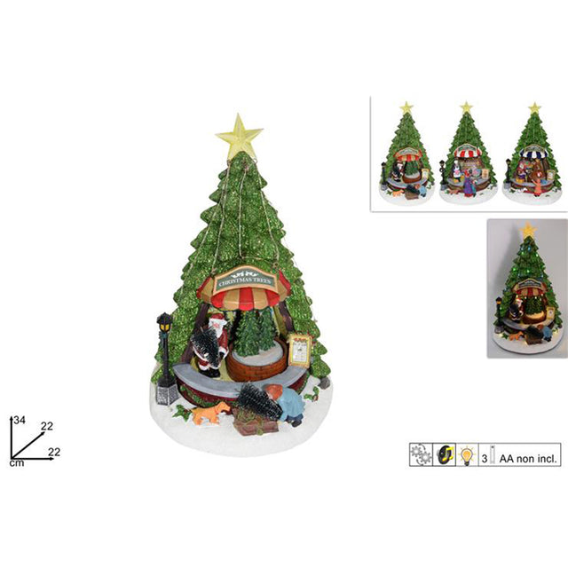 christmas giostrina albero di natale con luci e suoni ass ean 8033113899874