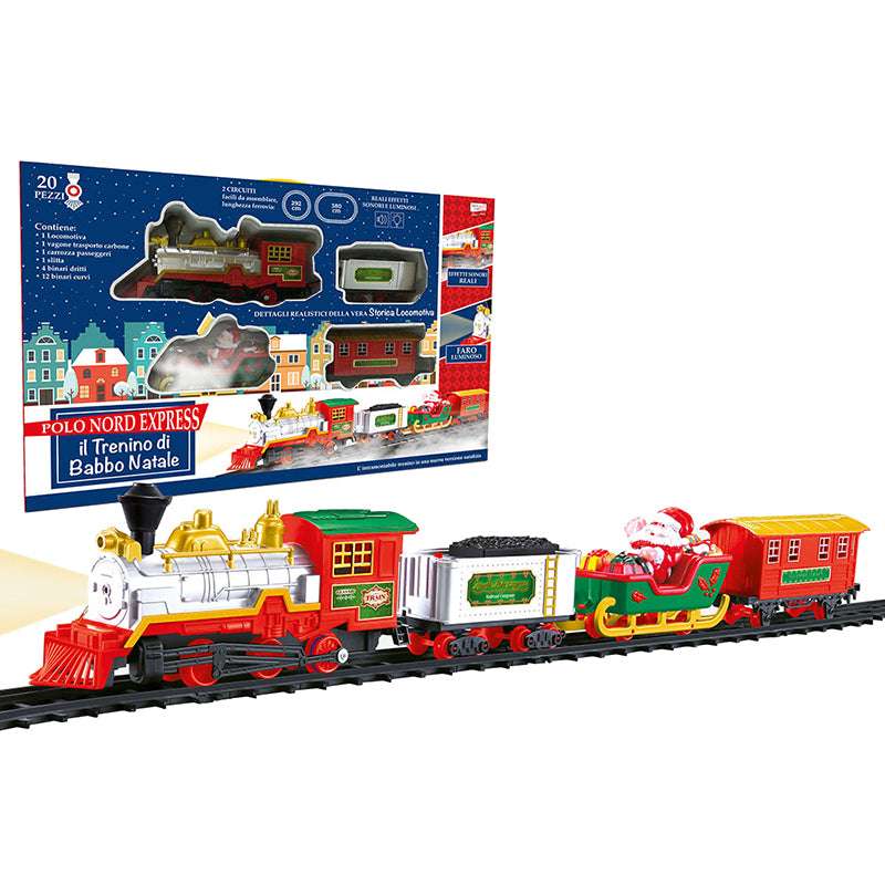 christmas il trenino di babbo natale 380cm con luci ean 8015361171933