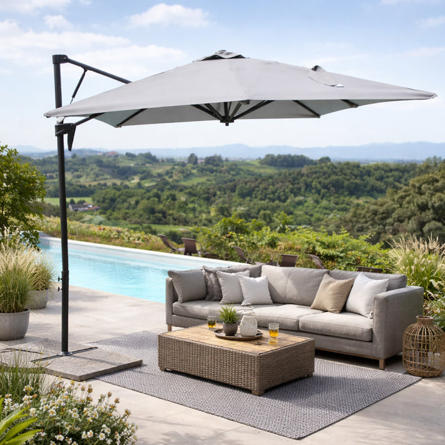 cosma ombrellone altair palo laterale grigio chiaro 3x3m ean 8054045659718
