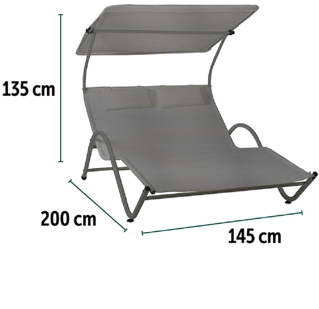 coveri lettino lounge 2 posti grigio 200x145x135 cm ean 8024972151357