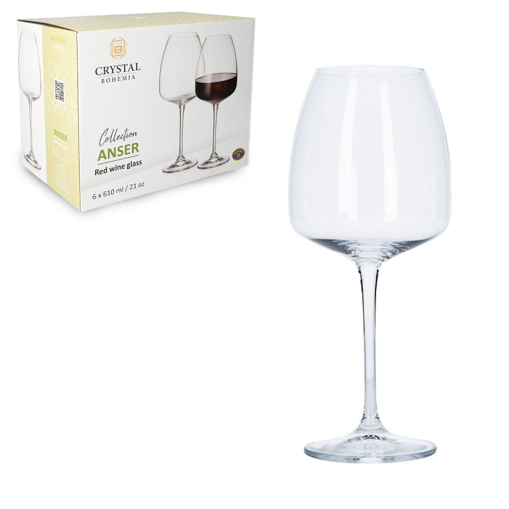crystal bohemia calici vino anser 6 pezzi 610 ml ean 8593410937889