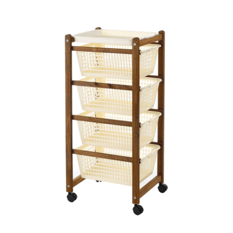 Carrello Cucina In Legno GINGERONE - 4 Cestelli, Finitura Ciliegio | Pronto All'uso - Foto 7