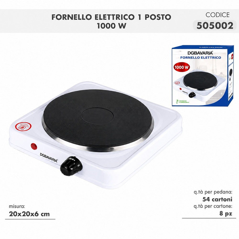 dgbavaria fornello elettrico bianco 1000 w ean 8052693096817