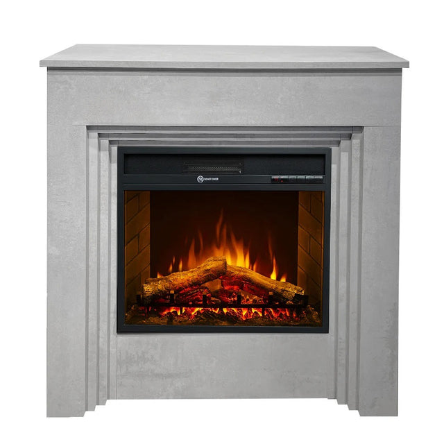 divina fire camino elettrico da terra bellini legno cemento ean 8056157809128