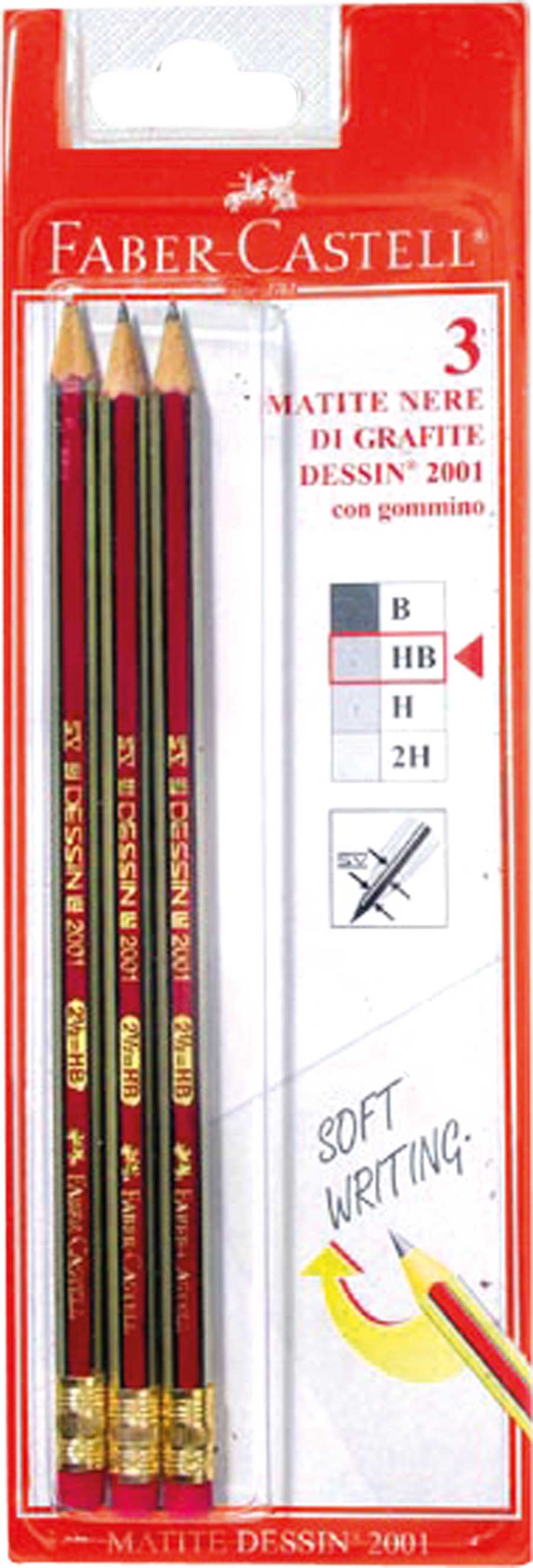 faber castell matite grafite goldfaber con gomma hb set 3pz ean 4005404002724