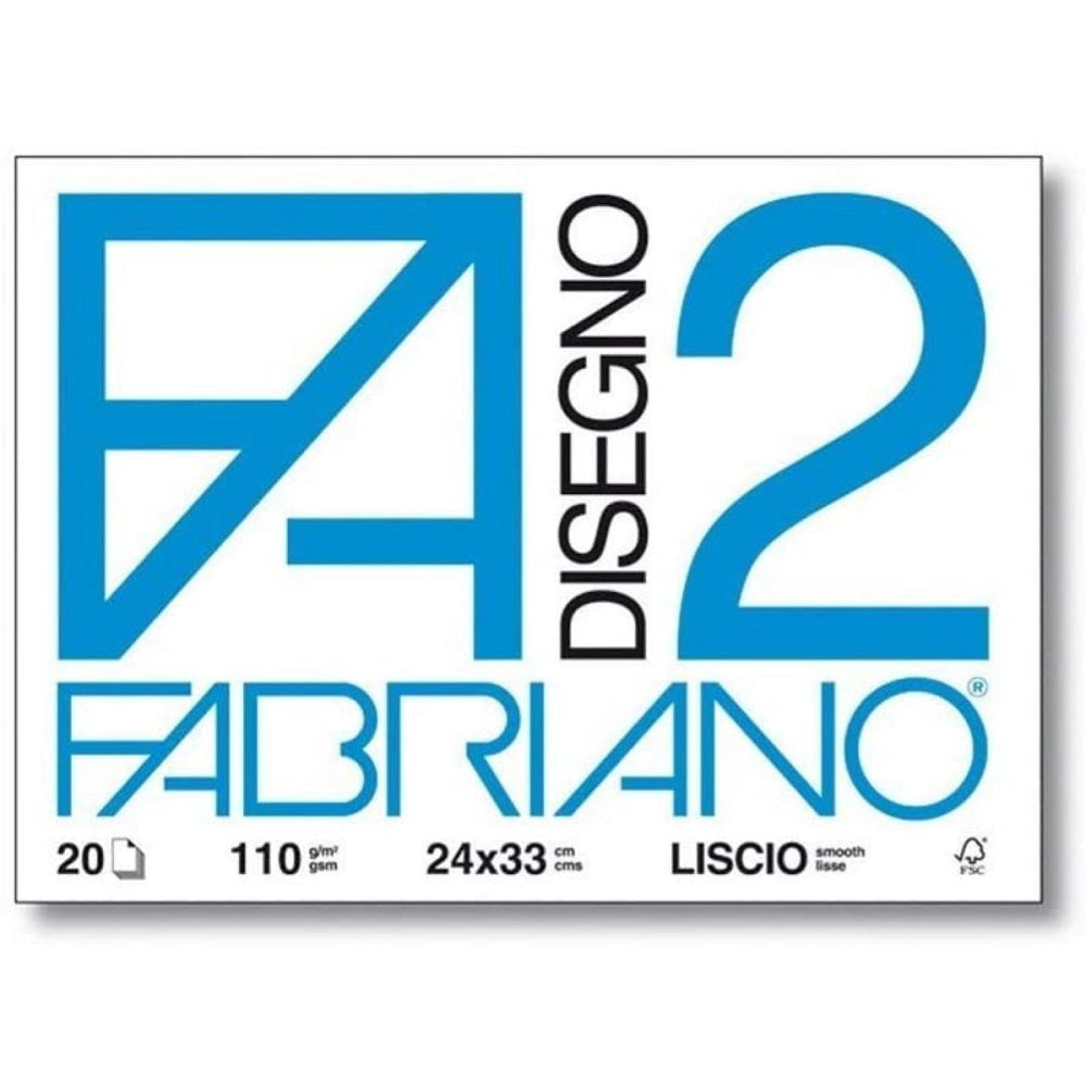fabriano blocco disegno fabriano f2 liscio 110gr 24x33 cm ean 8001348161417