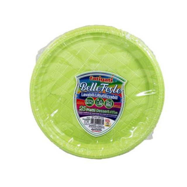 fatigati piatti dessert 25pz d17 verde acido 6gr ean 8011690445370