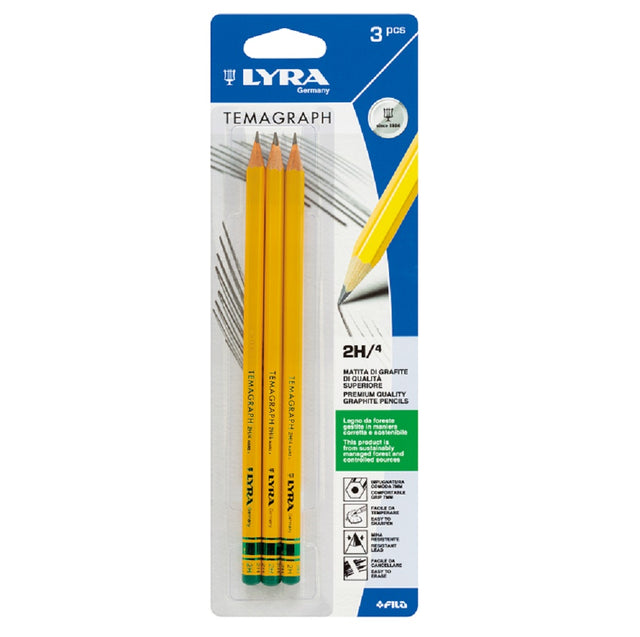 fila matite lyra temagraph 2h set 3 pz ean 4084900009550