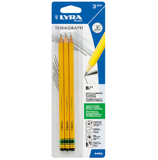 fila matite lyra temagraph b set 3 pz ean 4084900009536