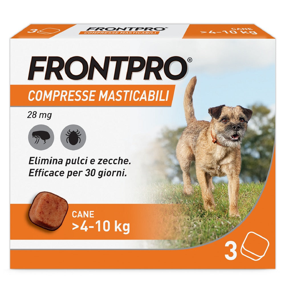 frontline antiparassitario frontline frontpro cani 4 10 kg 3 compresse ean 4064951003745