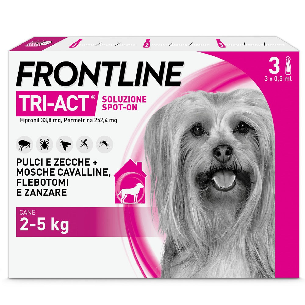 frontline antiparassitario frontline tri act spot on cani 2 5 kg 3 pipette ean 3661103046011
