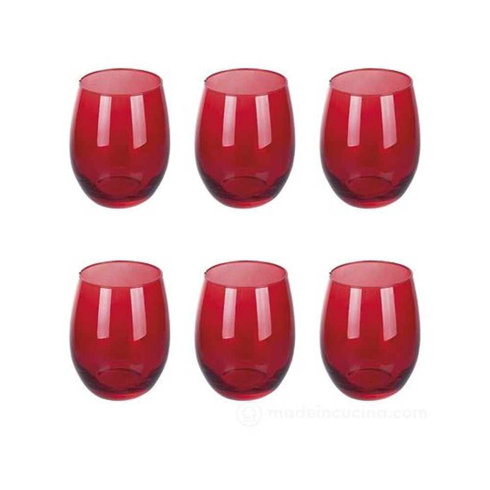 galileo casa bicchieri luce sibilla 6 pezzi 610ml rosso ean 8056159196905