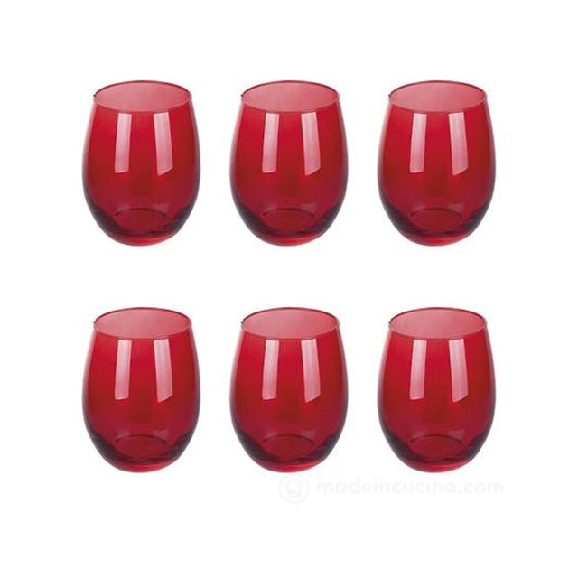 galileo casa bicchieri luce sibilla 6 pezzi 610ml rosso ean 8056159196905