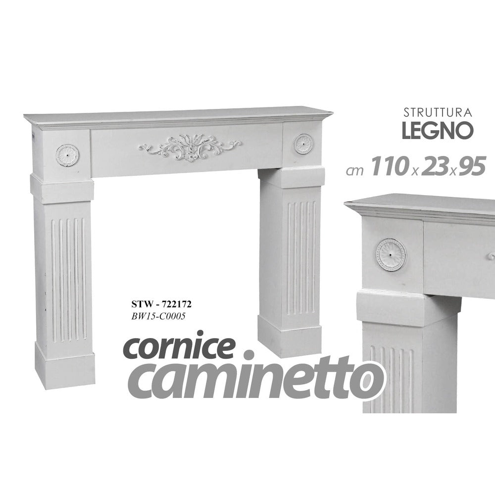 gicos cornice caminetto bianca 110x23x95 cm ean 8025569722172