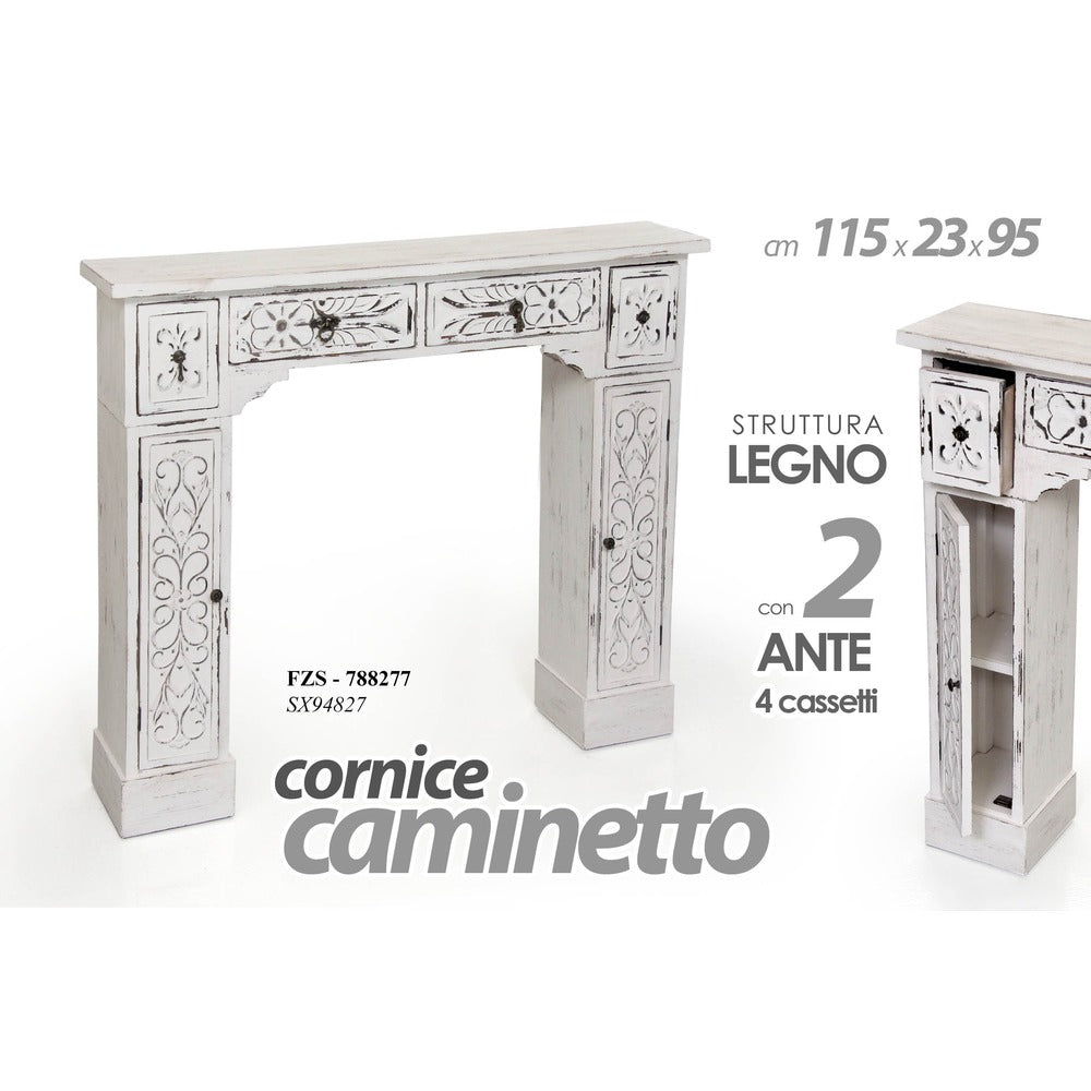 gicos cornice camino 2 ante 4 cassetti 115x23x95 cm ean 8025569788277