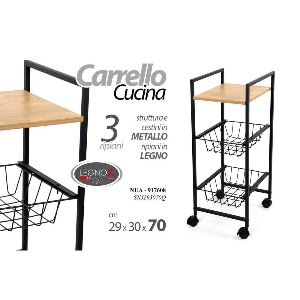 gicos nua carrello cucina 3 ripiani 29x30x70 cm ean 8025569917608