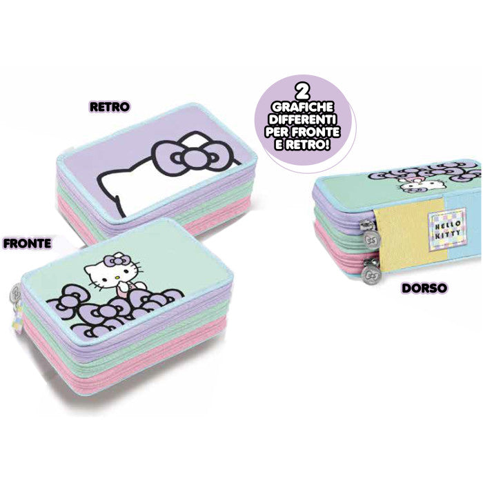 Giochi Preziosi Hello Kitty Federmäppchen – Mit 3 Reißverschlüssen & Voller Schulausstattung
