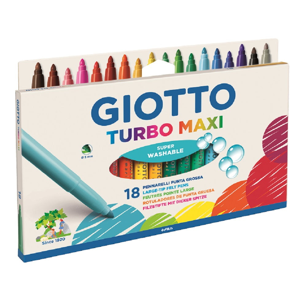 giotto pennarelli lavabili turbo maxi giotto 18 pz ean 8000825075605