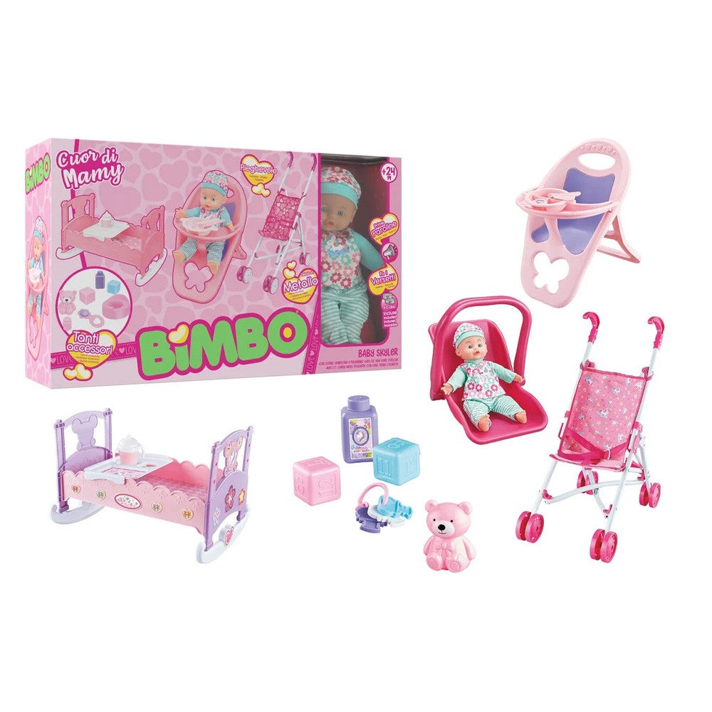 globo bambolotto bimbo 30cm con suono e accessori ean 8014966433361