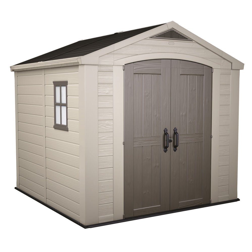 keter casetta factor beige con mensole 256x255x243 cm ean 7290103664954