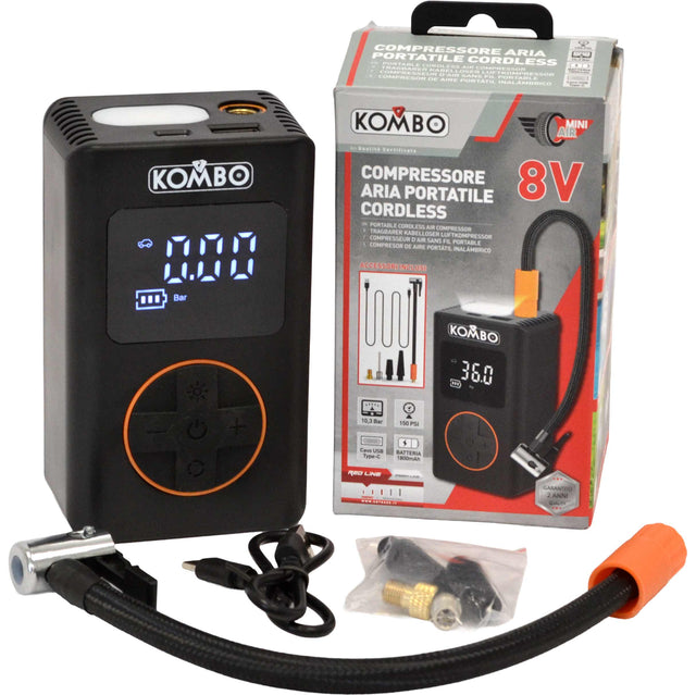kombo compressore aria portatile cordless 8v ean 8055384193789