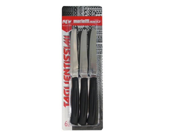 marietti coltelli da bistecca set 6 pezzi nero ean 8003455612288
