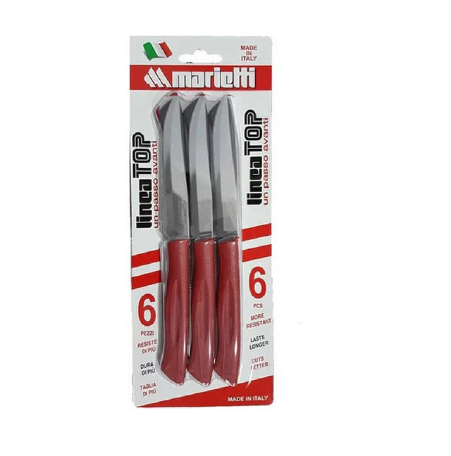 marietti coltello da bistecca in acciaio top set 6 pz rosso ean 8003455327601