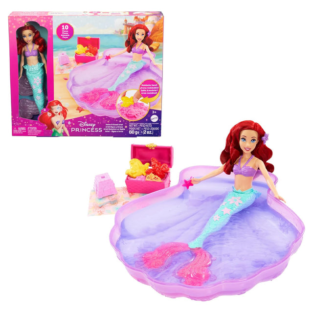 mattel disney princess ariel in piscina con sabbia ean 0194735211074