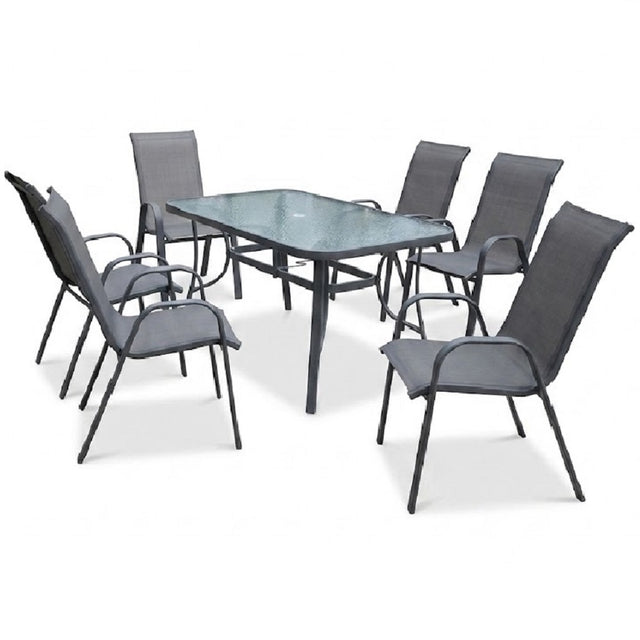mirada set tavolo steel 6 sedie grigio ean 8051944711981