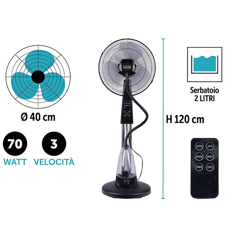 mirada ventilatore nebulizzatore 2lt 70w con telecomando ean 8024972117193