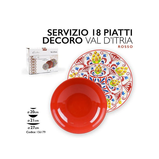 mmz servizio tavola 18pz val ditria rosso ean 8056897156179