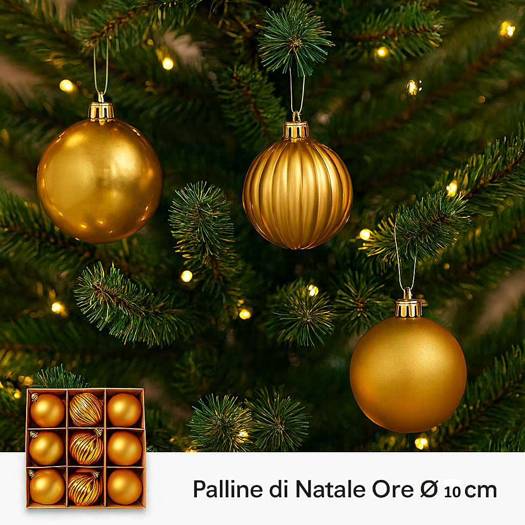 nbr pallina di natale oro 10 cm conf 9pz 3 decori ean 9972016912183