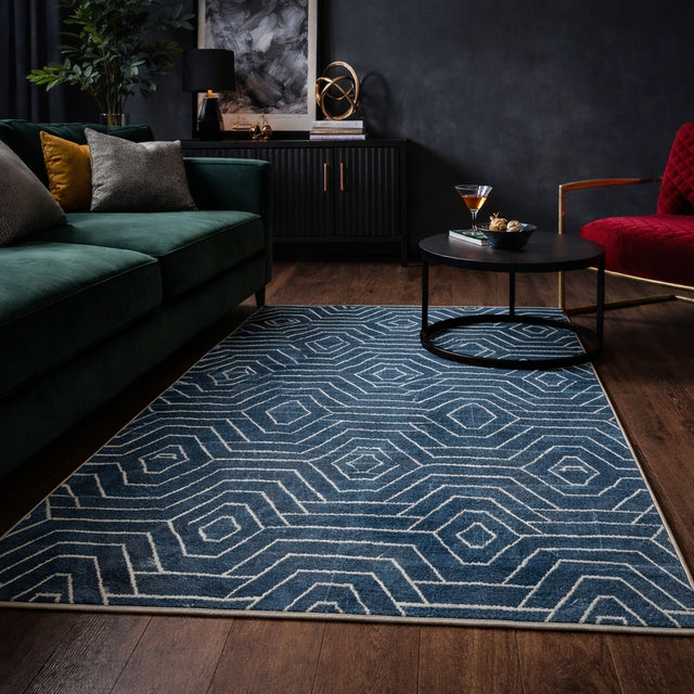 nbr tappeto galileo esagoni e rombi blu 80x150 cm ean 9972016900999